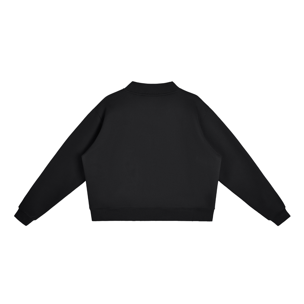 HE1=1EAVEN Embroidered Essential Fleece Mock-Neck Crew Sweatshirt