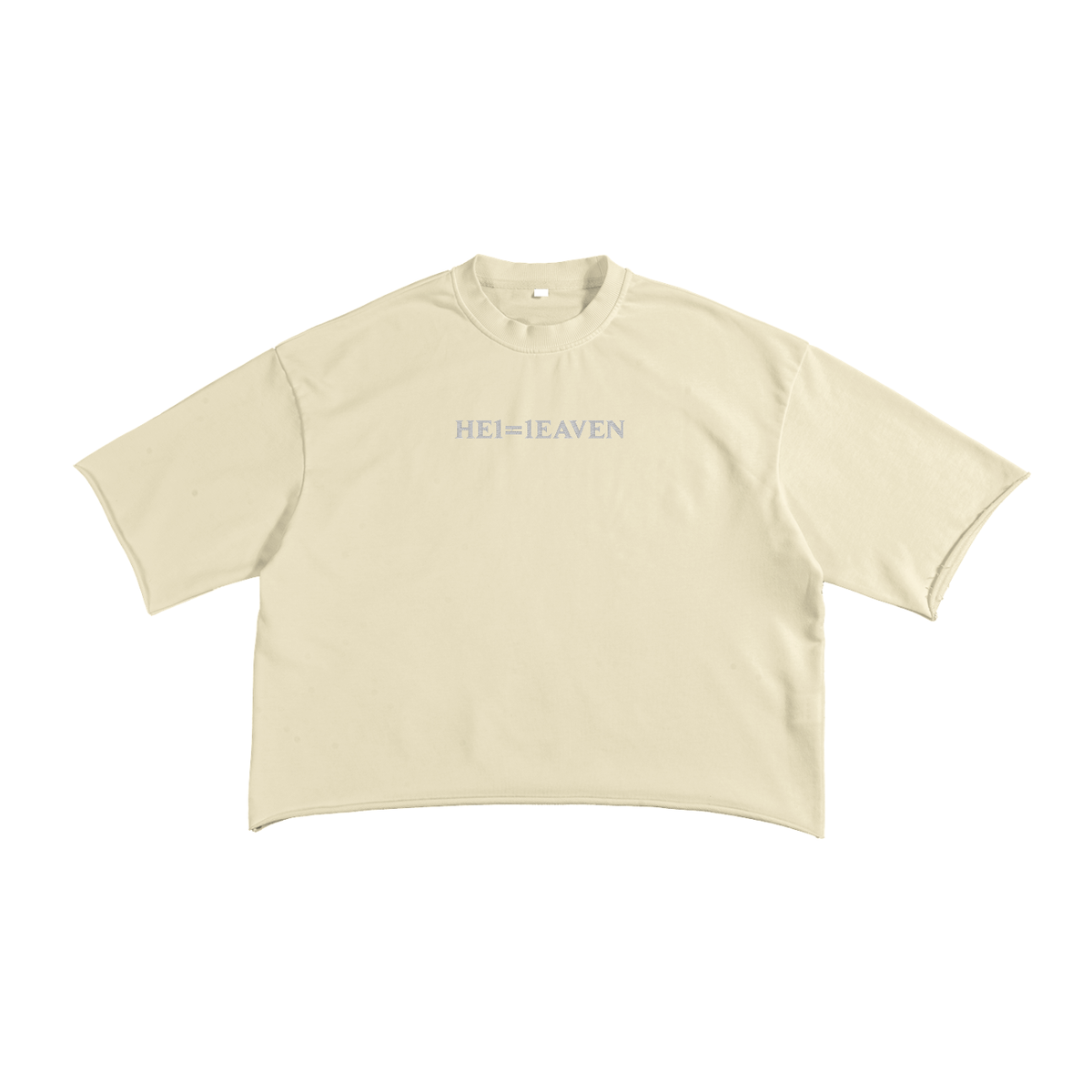 Embroidered French Terry Raw Edge T-Shirt