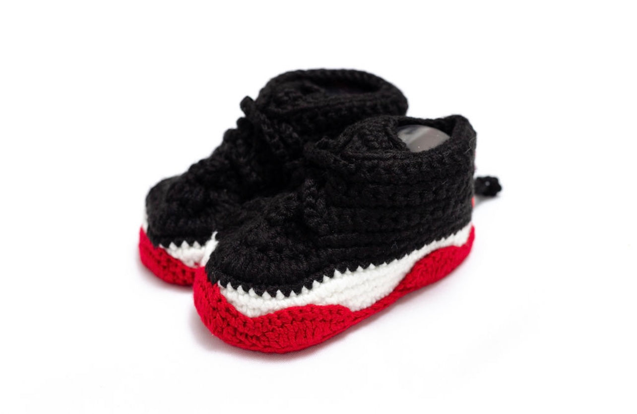 Crocheted baby Jordan Bred 11’s