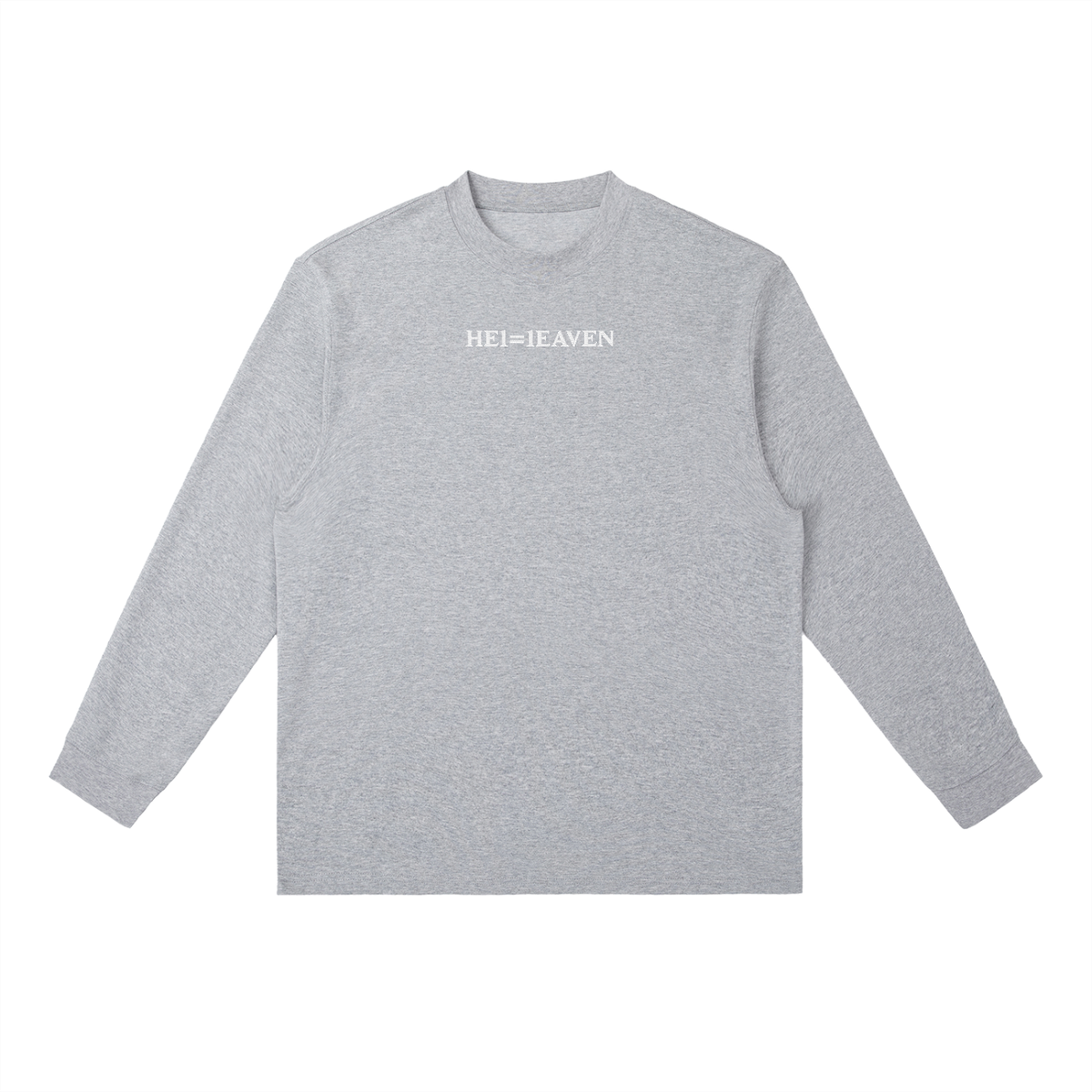 HE1=1EAVEN Alpha Numeric Reduction Embroidered Essential Crewneck Long-Sleeve T-Shirt
