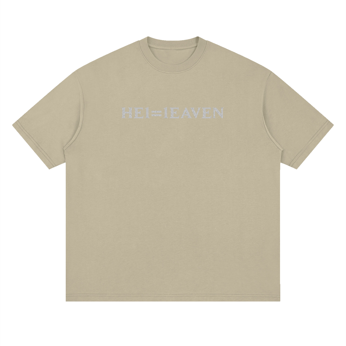 HE1=1EAVEN Embroidered Streetwear Loose Drop Shoulder T-Shirt