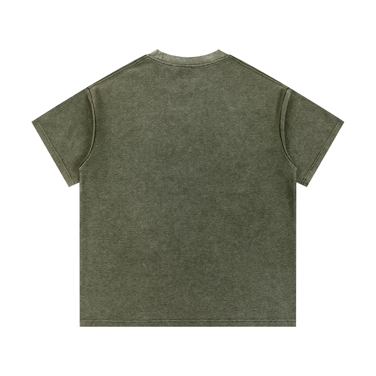 HE1=1EAVEN Embroidered Mineral Wash Waffle Knit T-Shirt