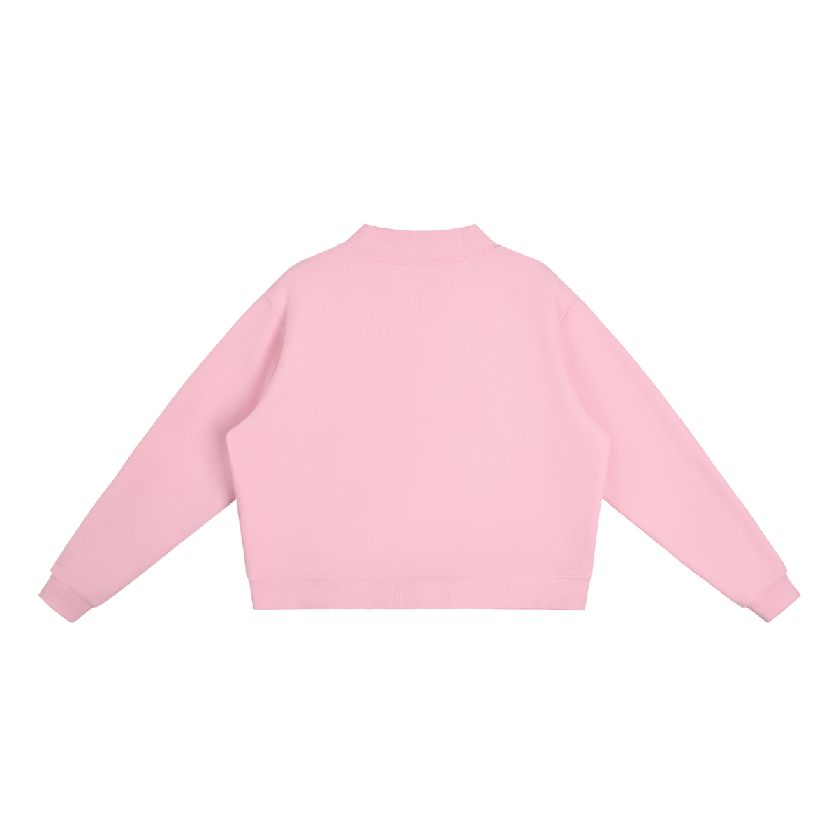 HE1=1EAVEN Embroidered Essential Fleece Mock-Neck Crew Sweatshirt