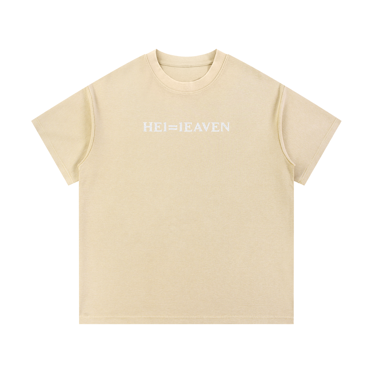 HE1=1EAVEN Embroidered Mineral Wash Waffle Knit T-Shirt