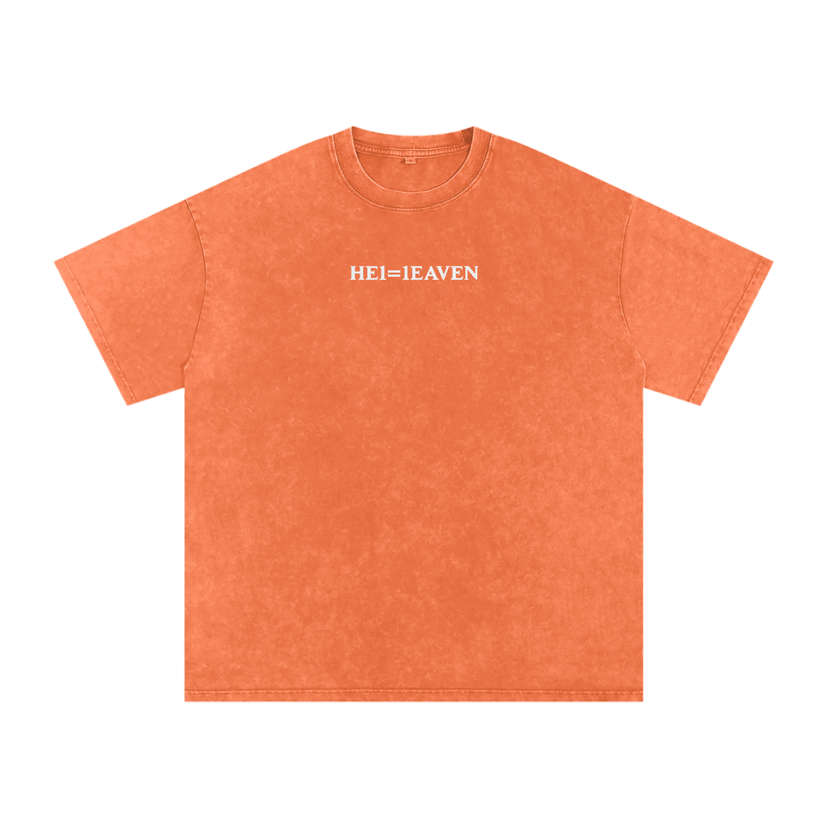 HE1=1EAVEN Embroidered Snow Washed Oversized Cotton T-Shirt