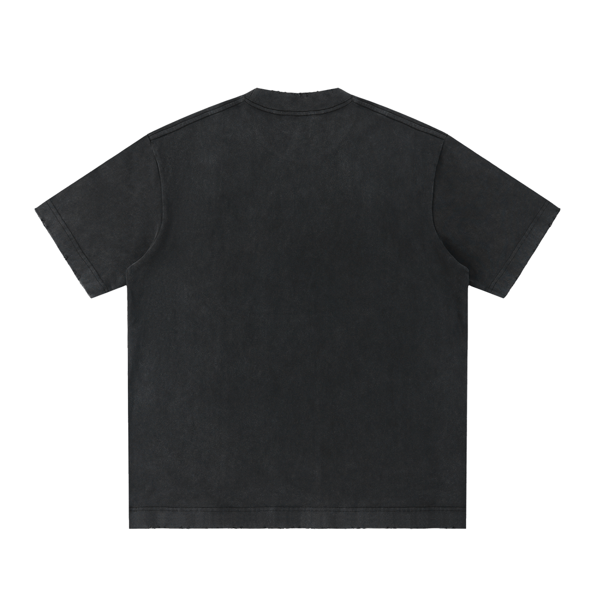 HE1=1EAVEN Embroidered Heavyweight Vintage Washed Frayed T-Shirt