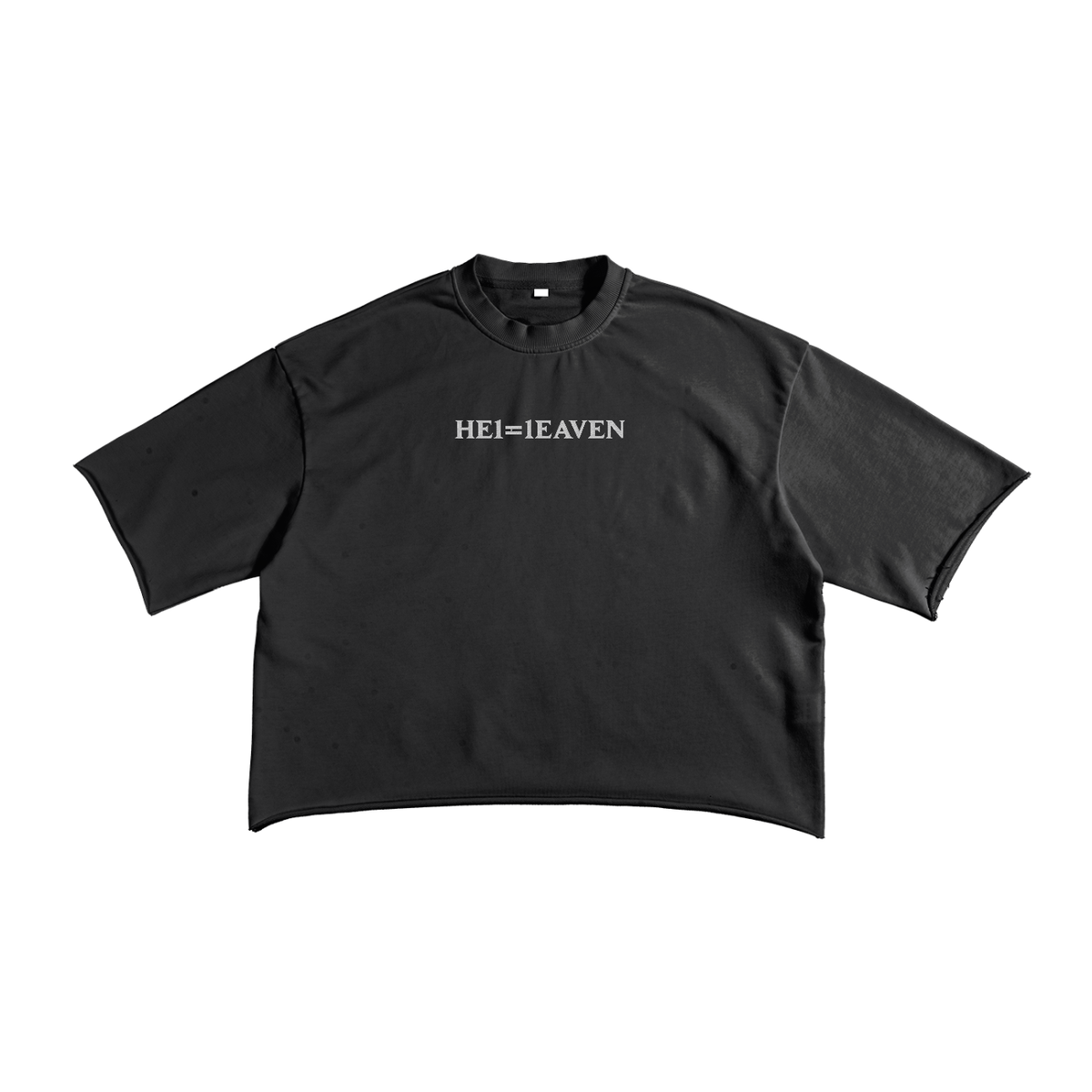 Embroidered French Terry Raw Edge T-Shirt