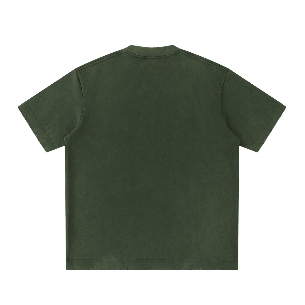 HE1=1EAVEN Embroidered Heavyweight Vintage Washed Frayed T-Shirt