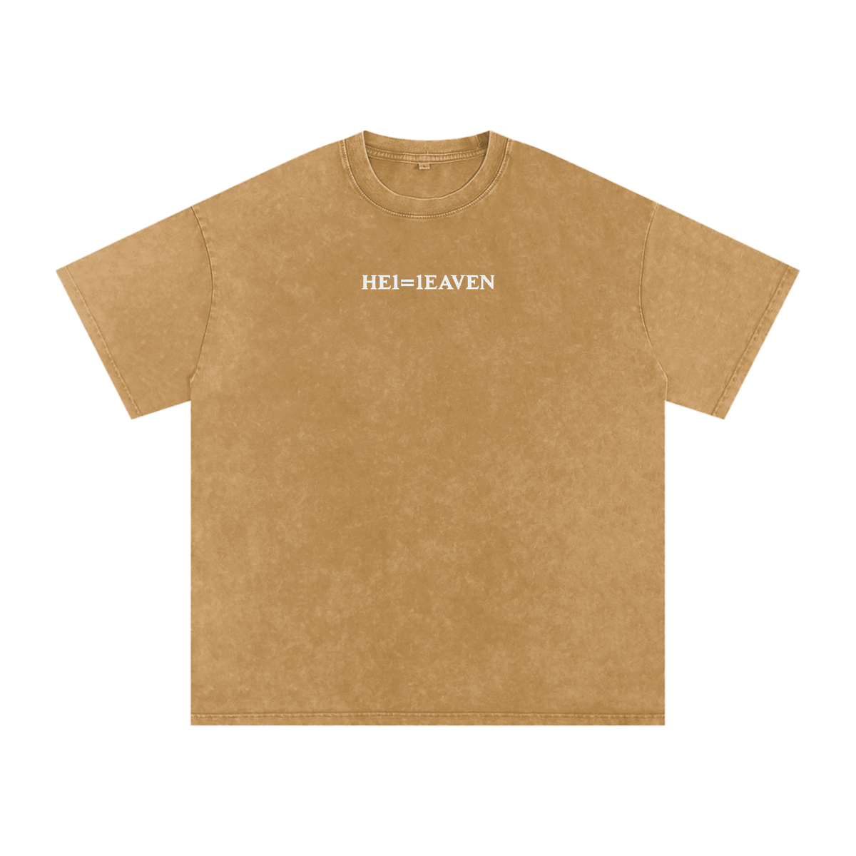 HE1=1EAVEN Embroidered Snow Washed Oversized Cotton T-Shirt