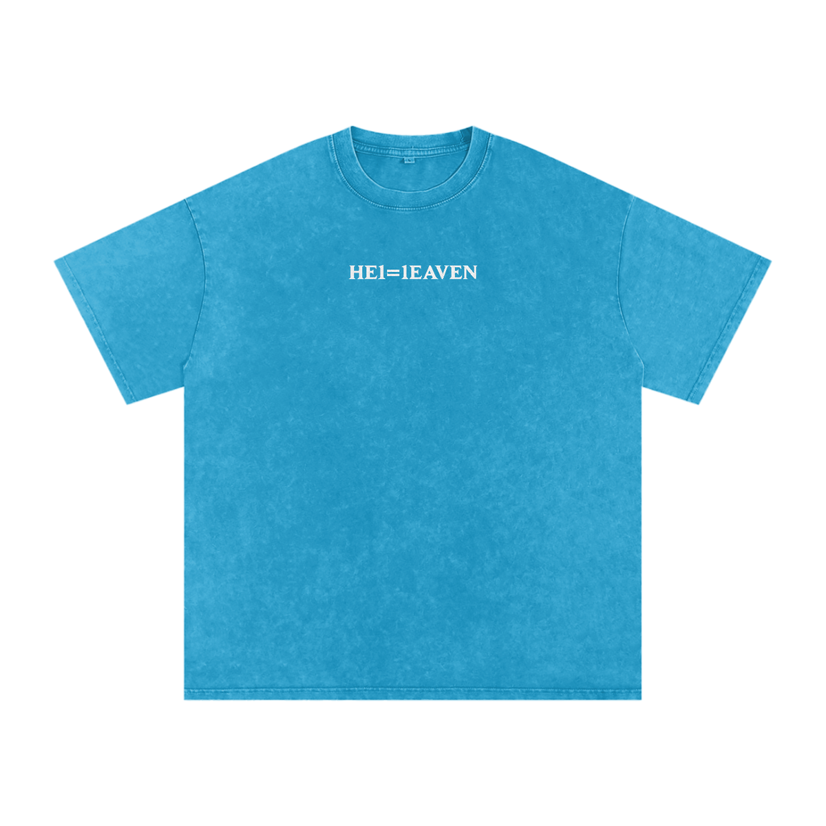 HE1=1EAVEN Embroidered Snow Washed Oversized Cotton T-Shirt