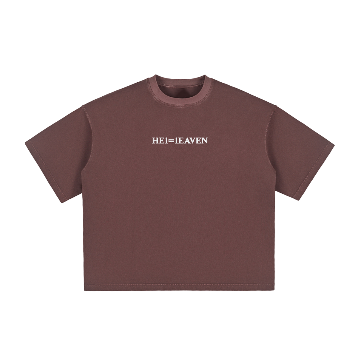HE1=1EAVEN Alpha Numeric Reduction Embroidered Vintage Washed Boxy T-Shirt