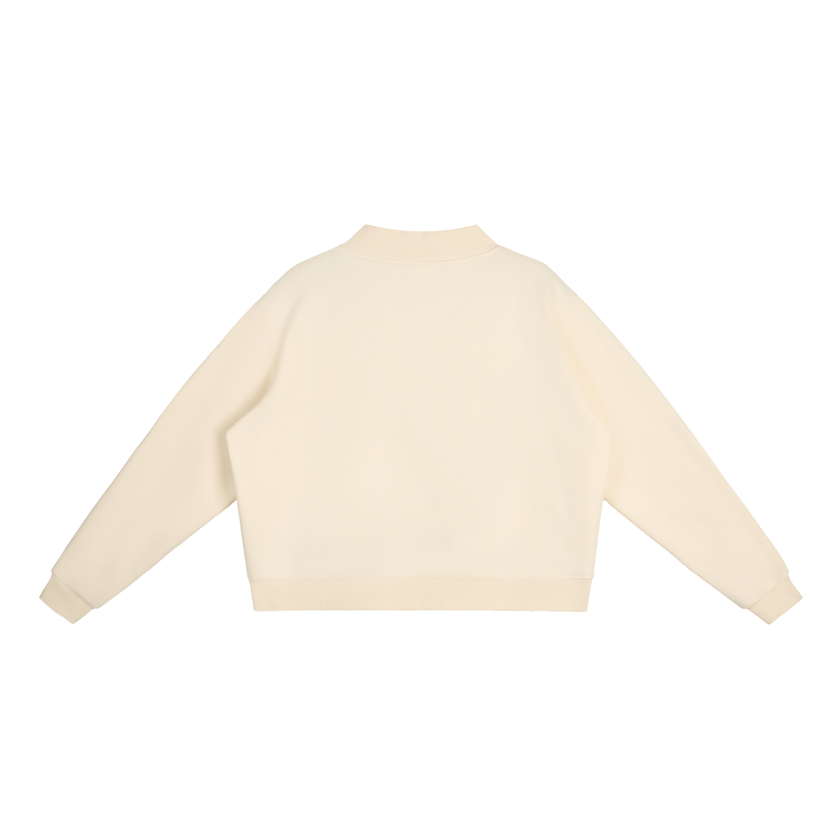 HE1=1EAVEN Embroidered Essential Fleece Mock-Neck Crew Sweatshirt