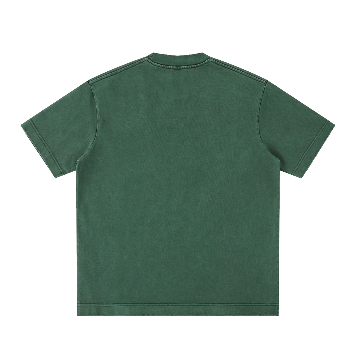 HE1=1EAVEN Embroidered Heavyweight Vintage Washed Frayed T-Shirt