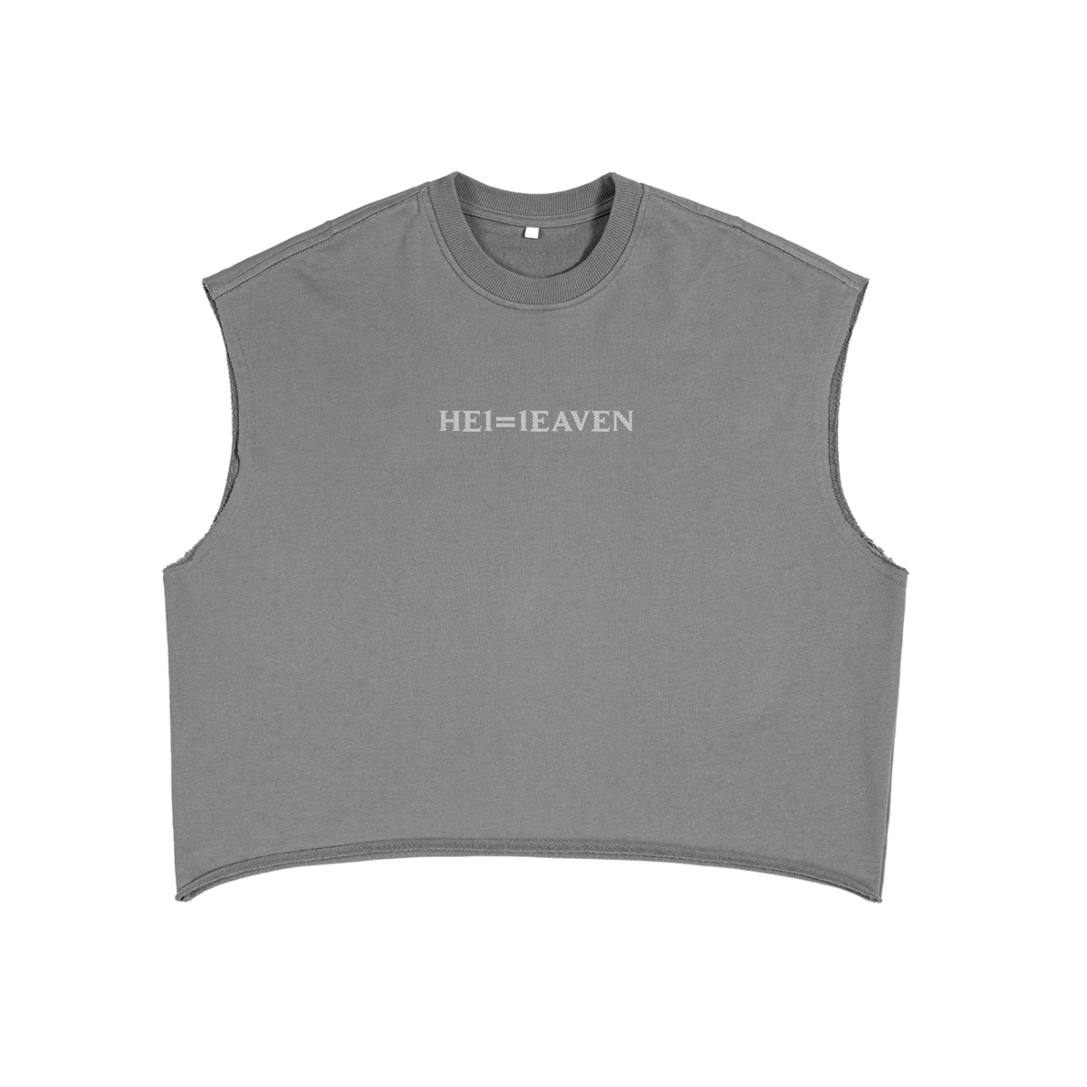 Embroidered French Terry Boxy Tank Top