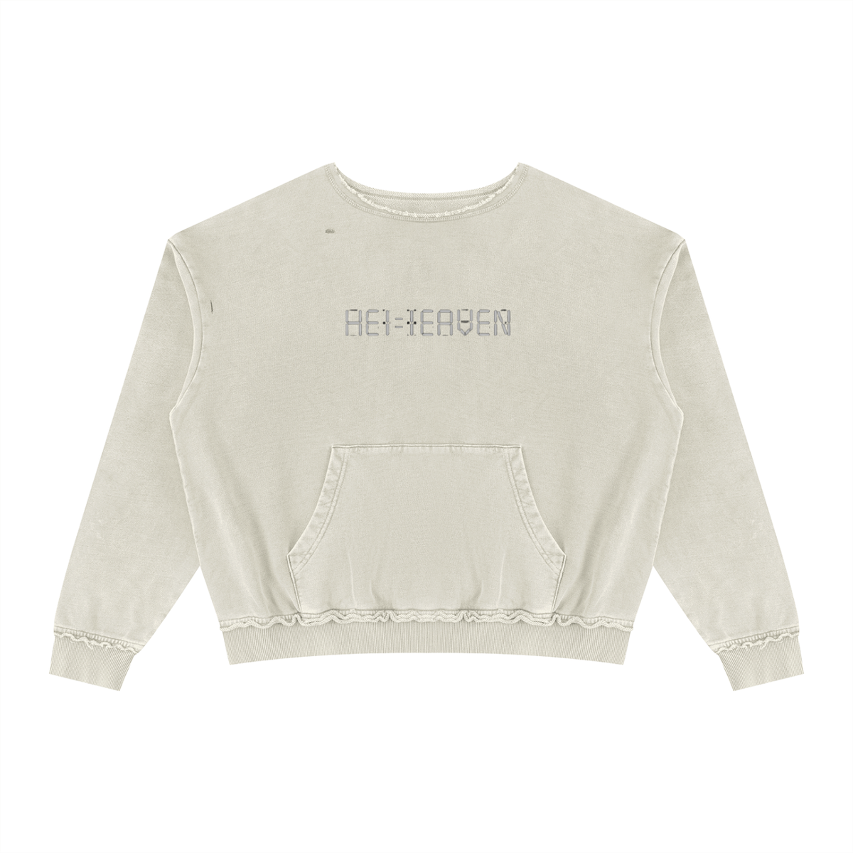 HE1=1EAVEN Unisex Raw Edge Crewneck Sweatshirt