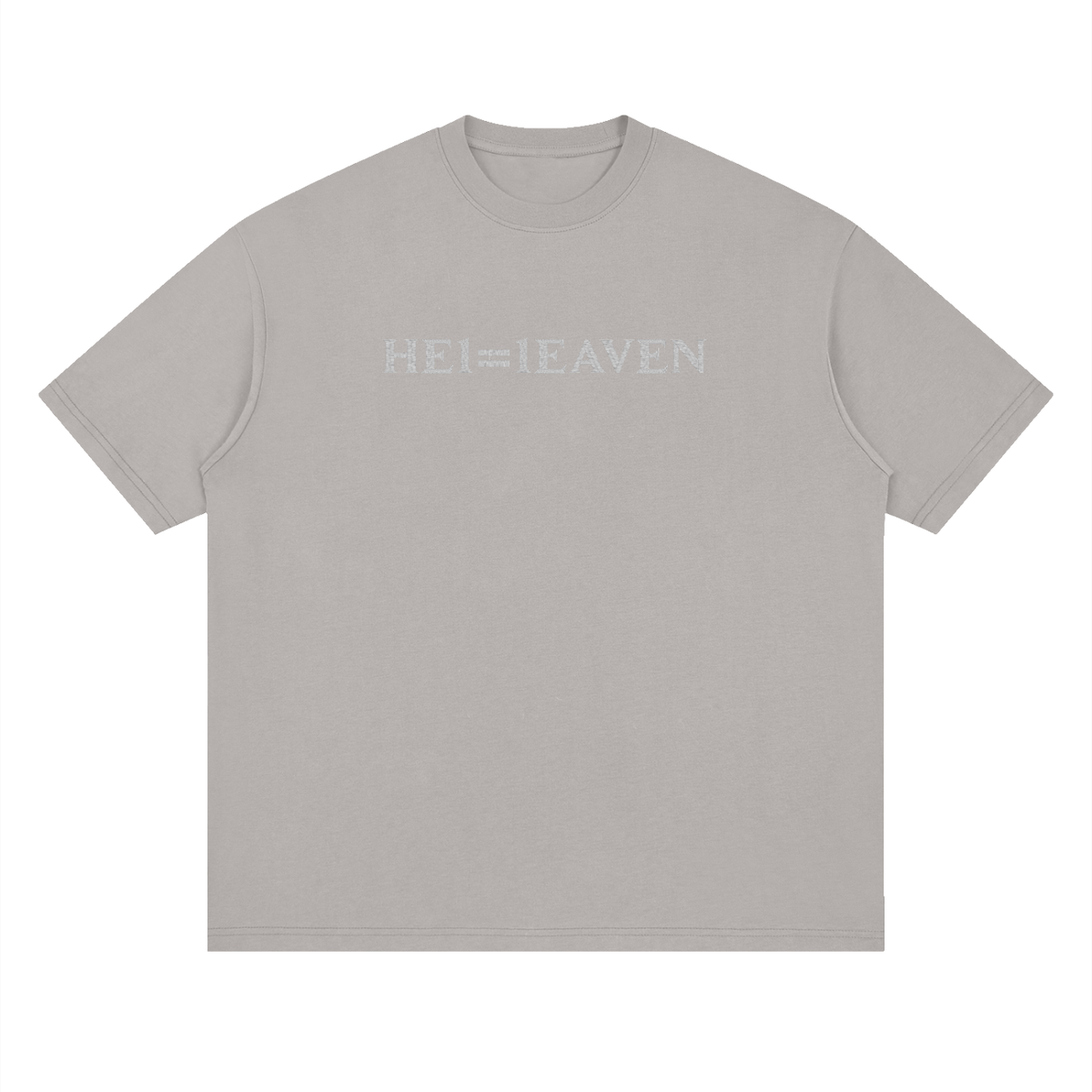 HE1=1EAVEN Embroidered Streetwear Loose Drop Shoulder T-Shirt