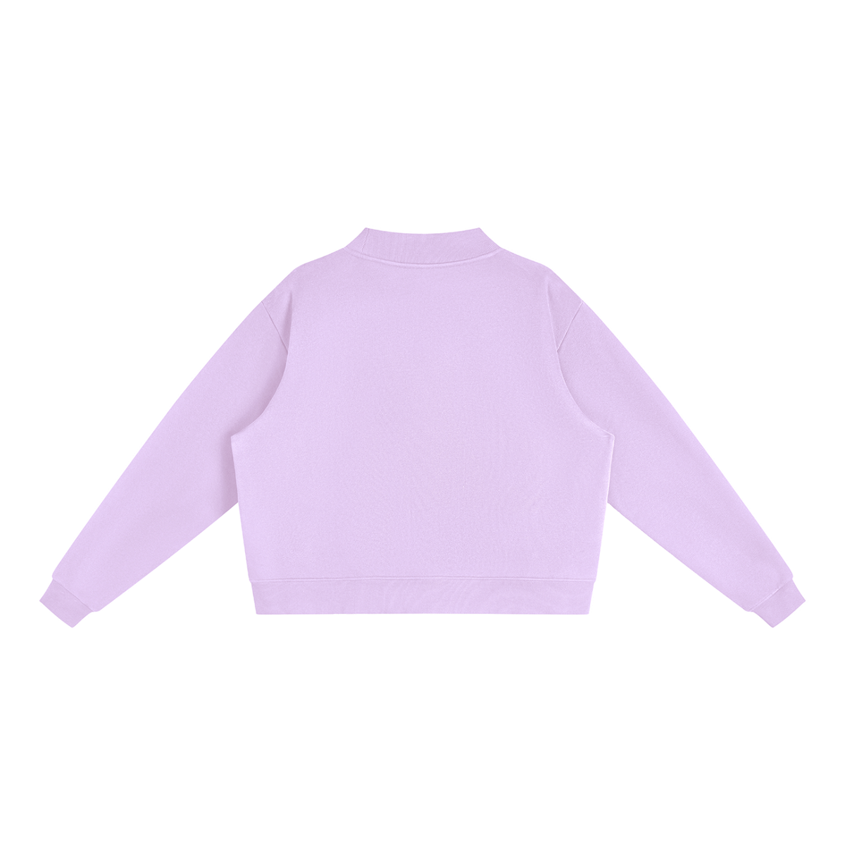 HE1=1EAVEN Embroidered Essential Fleece Mock-Neck Crew Sweatshirt