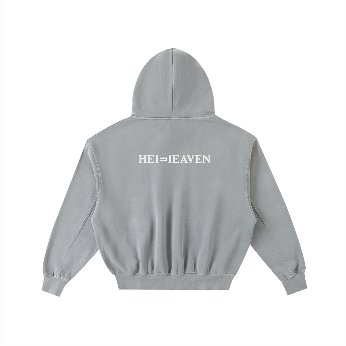 HE1=1EAVEN Frayed Enzyme Washed Fleece Hoodie