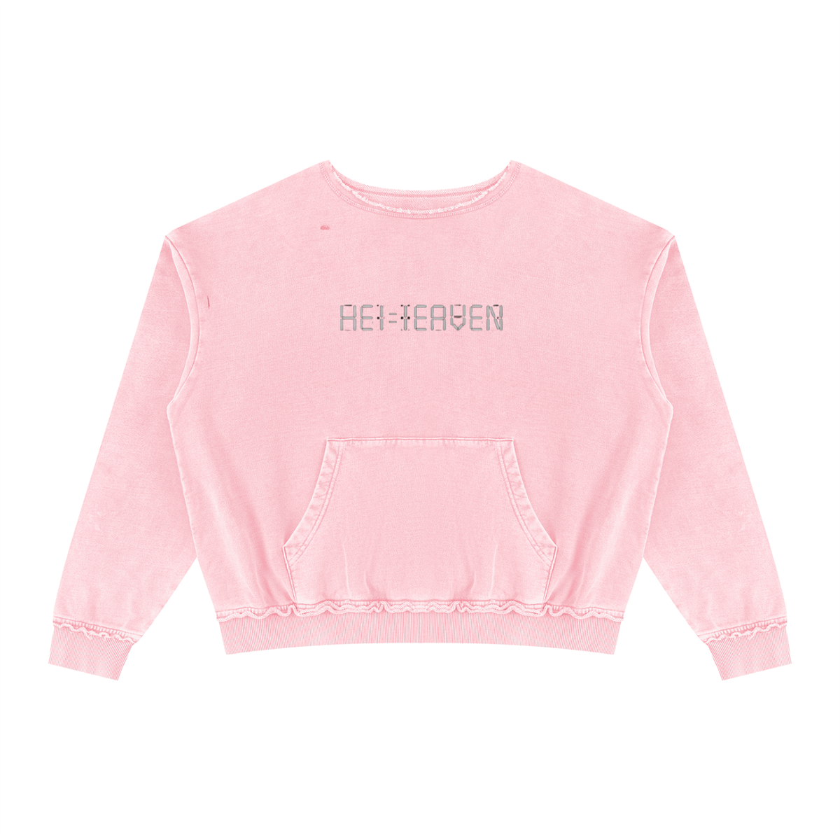 HE1=1EAVEN Unisex Raw Edge Crewneck Sweatshirt