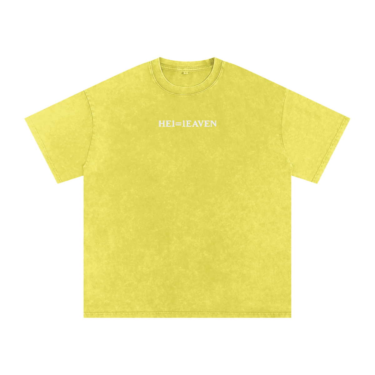 HE1=1EAVEN Embroidered Snow Washed Oversized Cotton T-Shirt