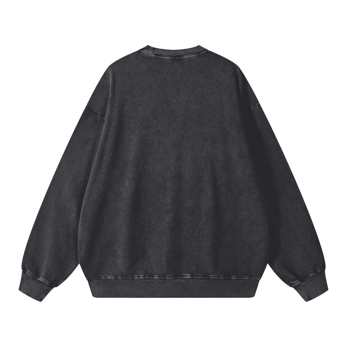HE1=1EAVEN Embroidered Snow Washed Oversized Sweatshirt