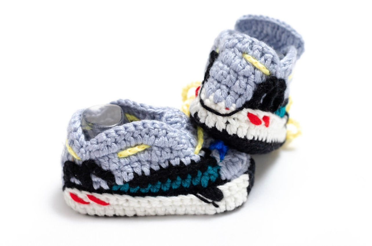 Crocheted baby Yeezy Boost 700 Wave Runner