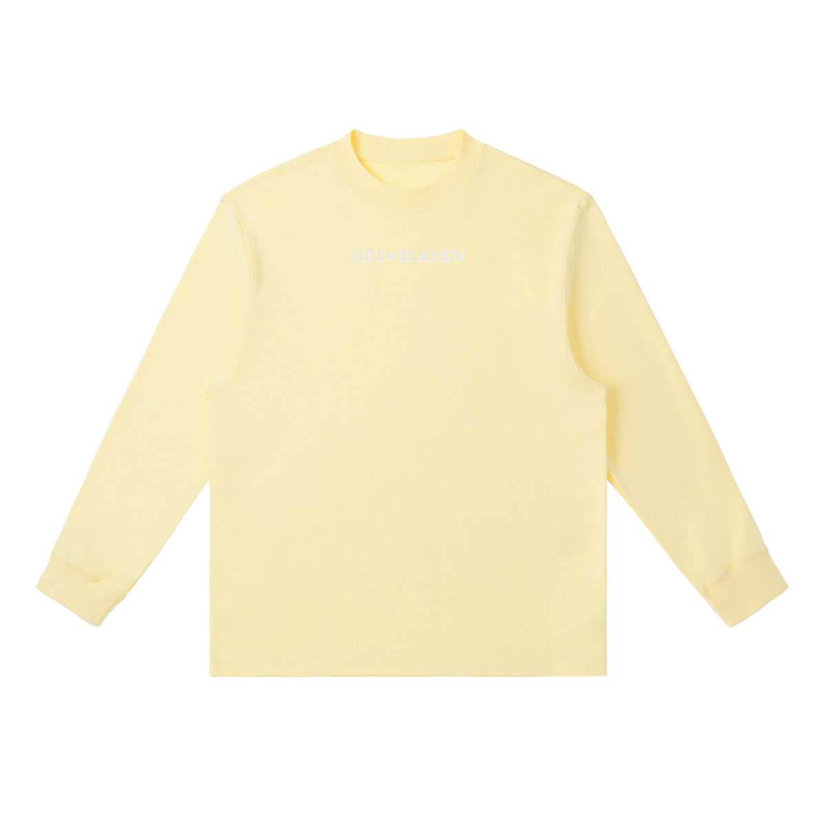 HE1=1EAVEN Alpha Numeric Reduction Embroidered Essential Crewneck Long-Sleeve T-Shirt