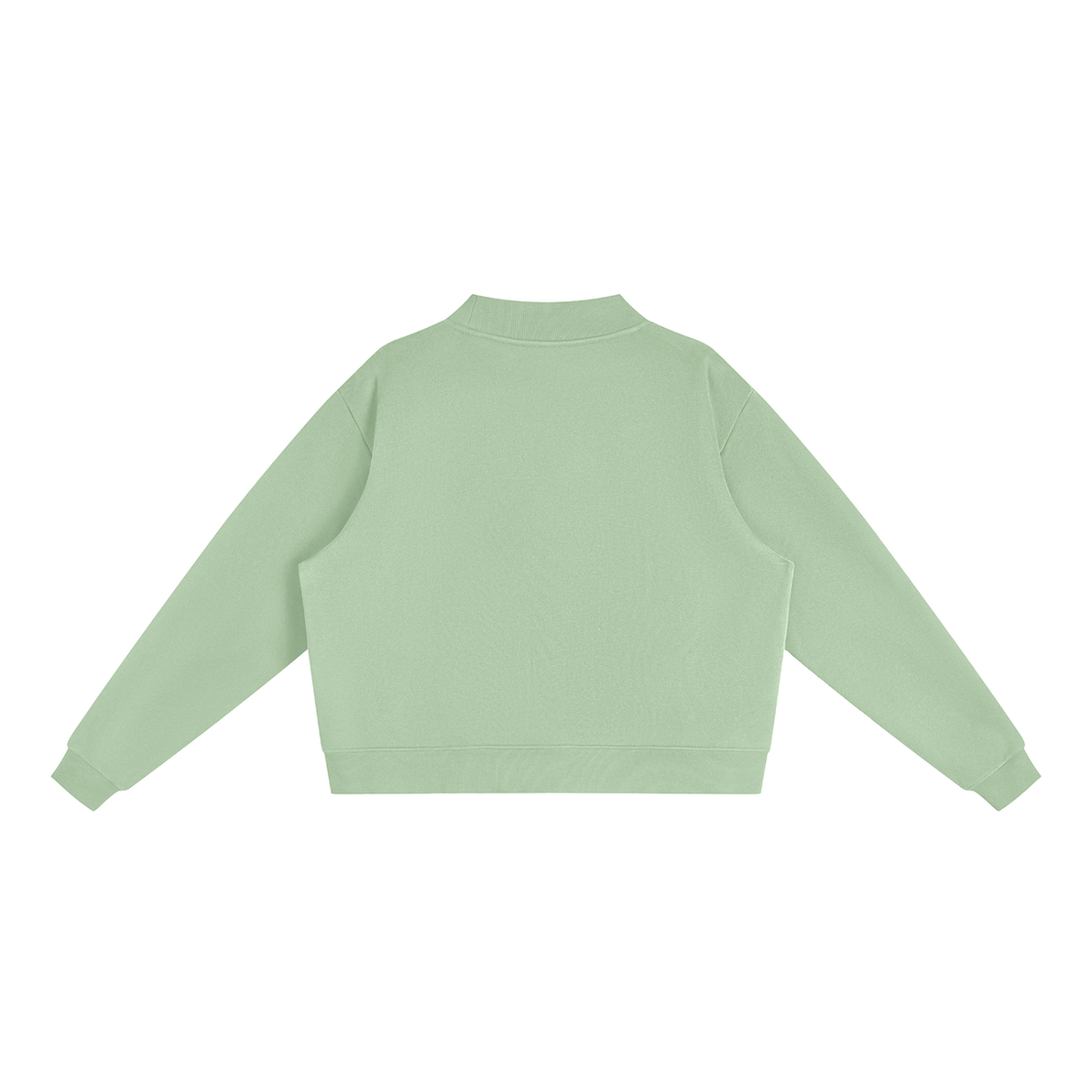 HE1=1EAVEN Embroidered Essential Fleece Mock-Neck Crew Sweatshirt