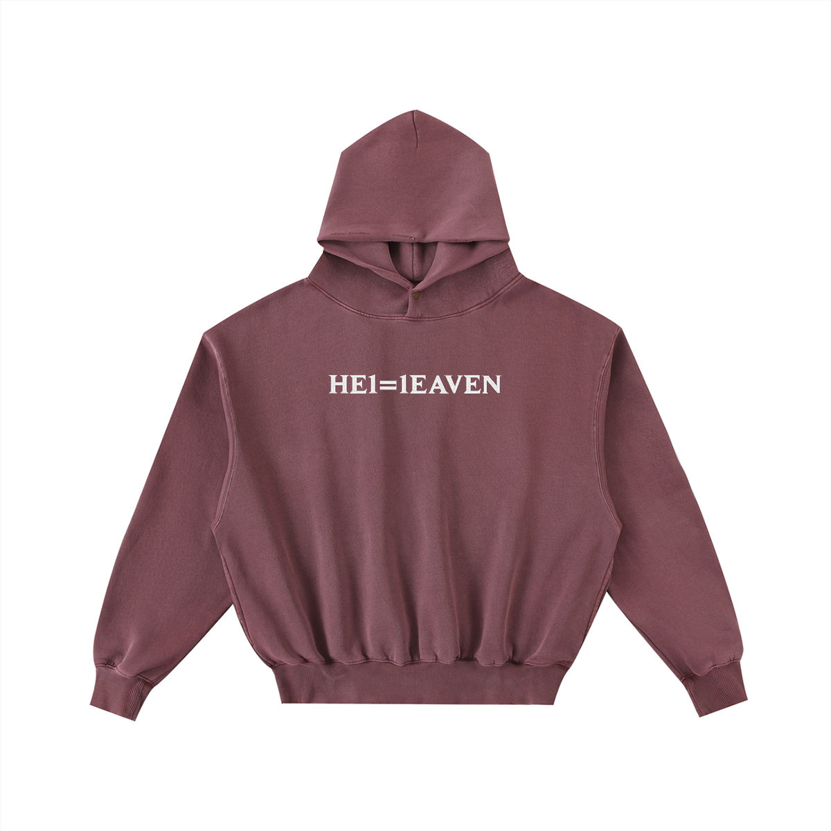 HE1=1EAVEN Frayed Enzyme Washed Fleece Hoodie