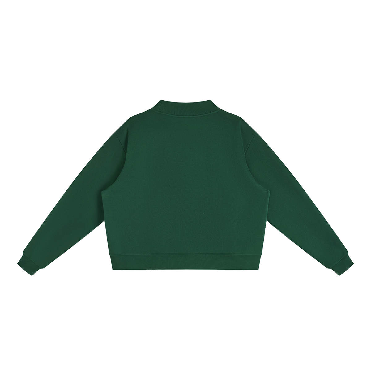 HE1=1EAVEN Embroidered Essential Fleece Mock-Neck Crew Sweatshirt