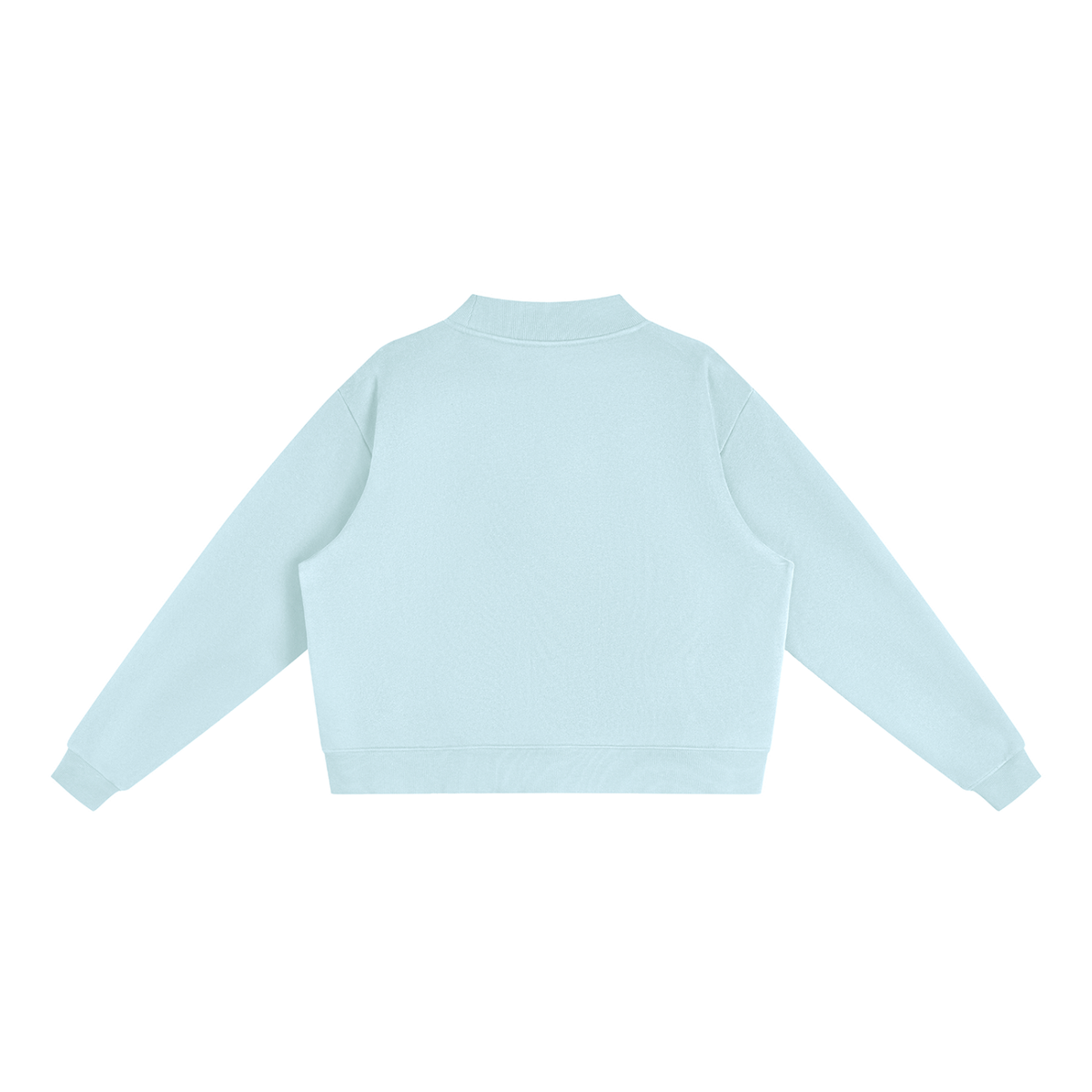 HE1=1EAVEN Embroidered Essential Fleece Mock-Neck Crew Sweatshirt