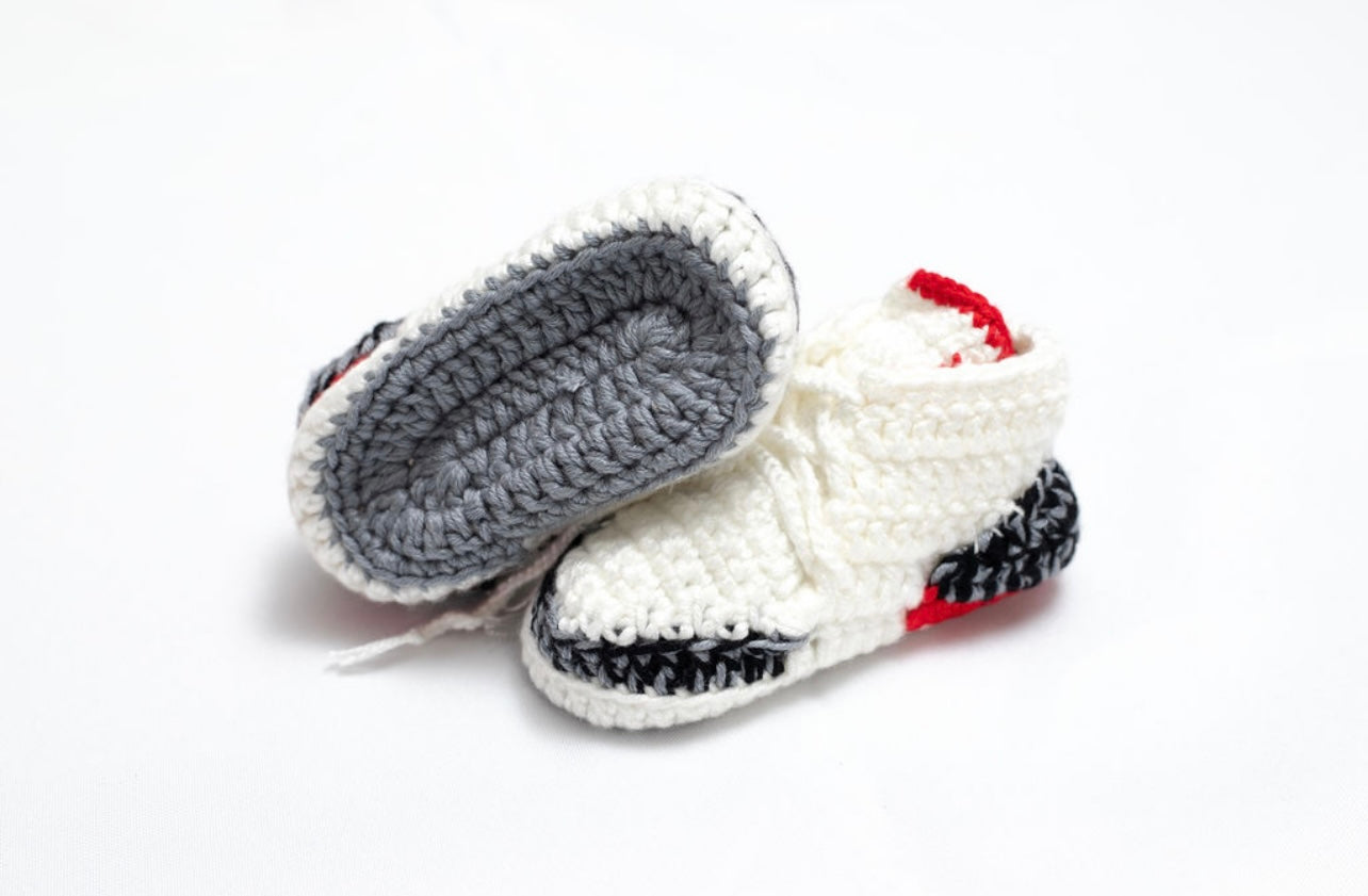 Crocheted baby Jordan Fire Red 3’s