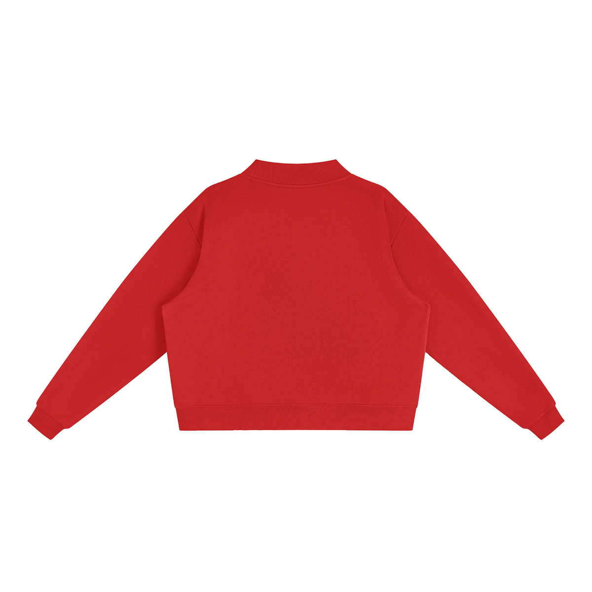 HE1=1EAVEN Embroidered Essential Fleece Mock-Neck Crew Sweatshirt