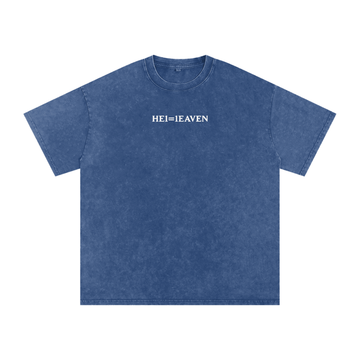 HE1=1EAVEN Embroidered Snow Washed Oversized Cotton T-Shirt