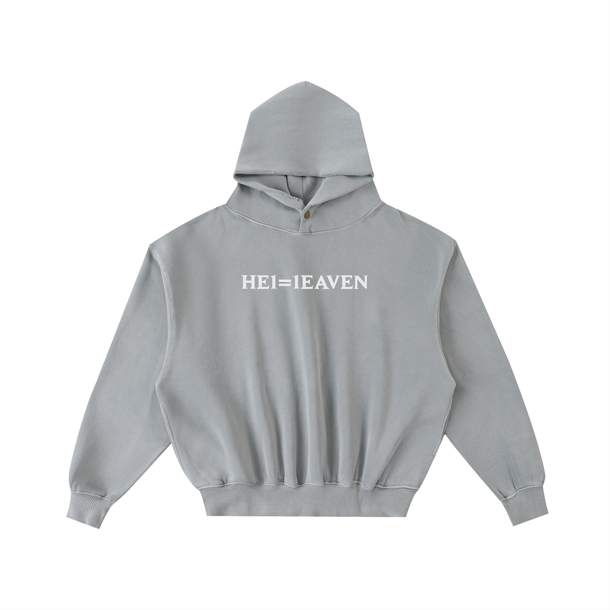 HE1=1EAVEN Frayed Enzyme Washed Fleece Hoodie