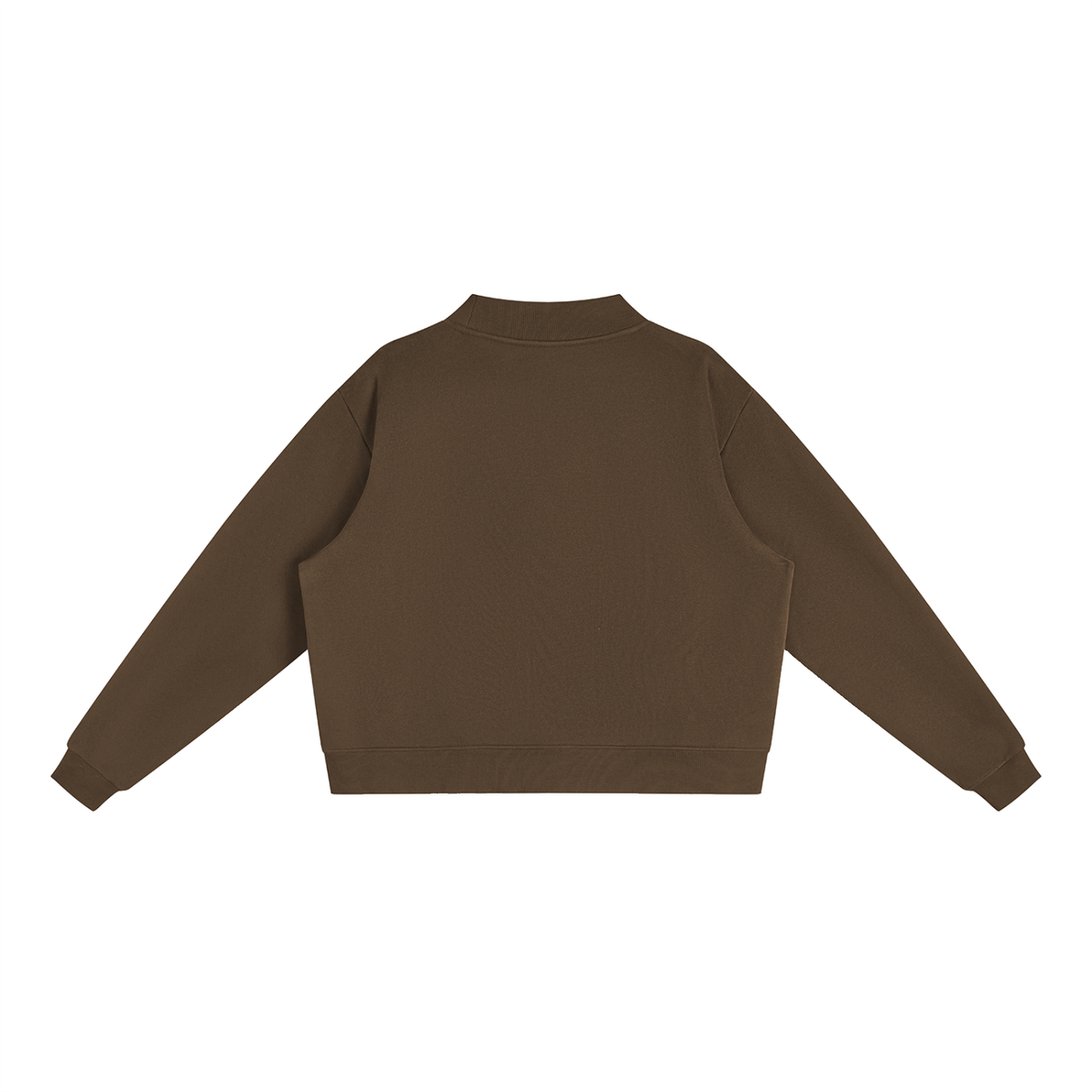 HE1=1EAVEN Embroidered Essential Fleece Mock-Neck Crew Sweatshirt