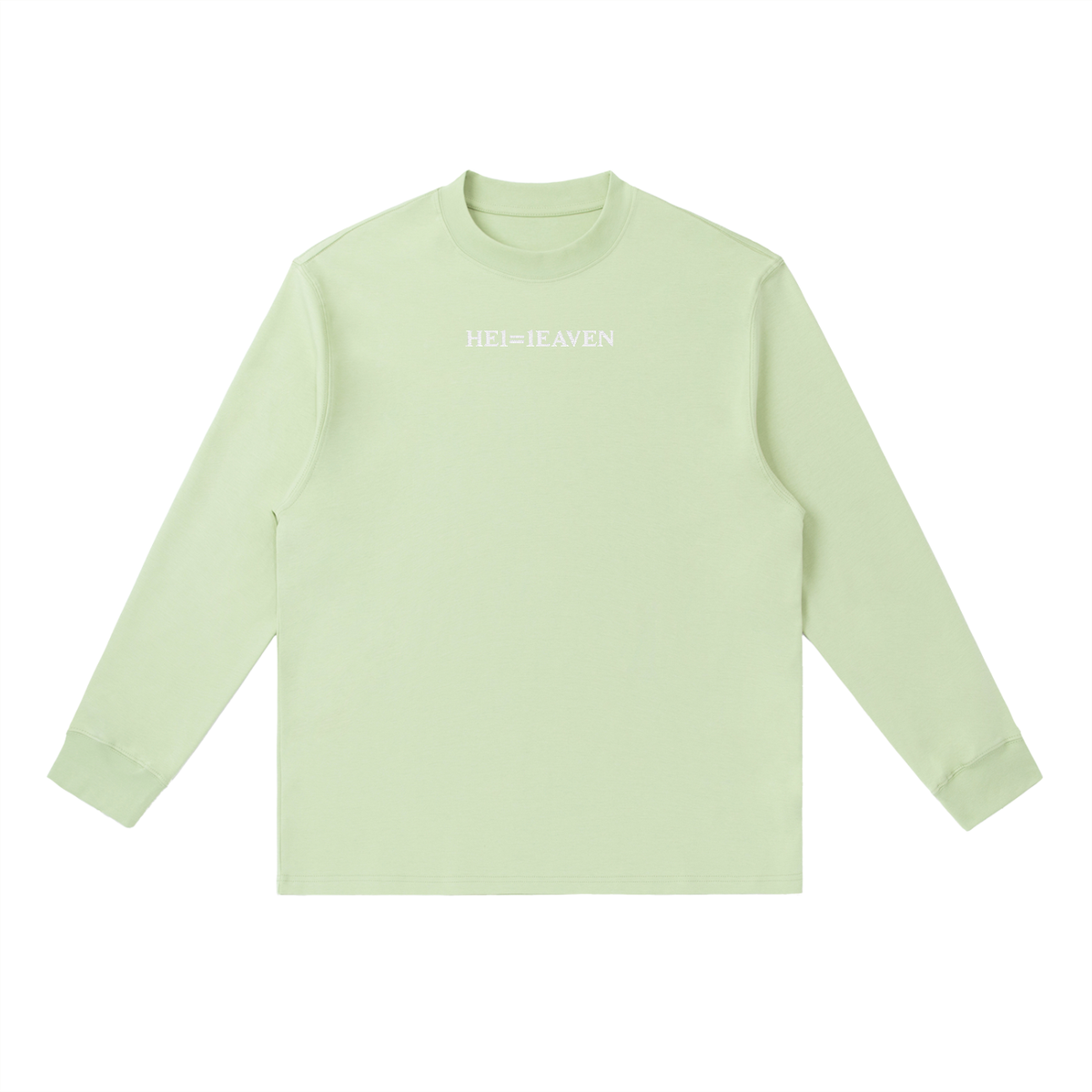 HE1=1EAVEN Alpha Numeric Reduction Embroidered Essential Crewneck Long-Sleeve T-Shirt