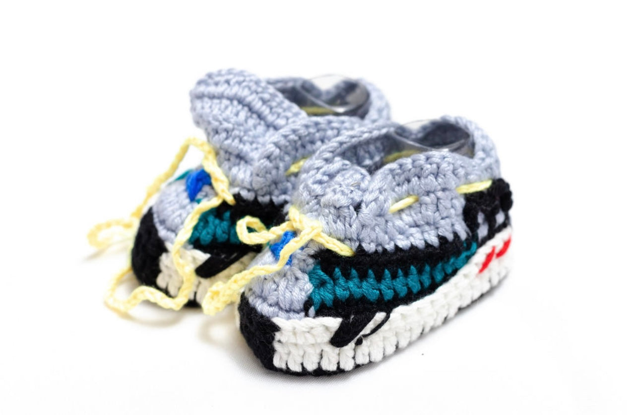 Crocheted baby Yeezy Boost 700 Wave Runner