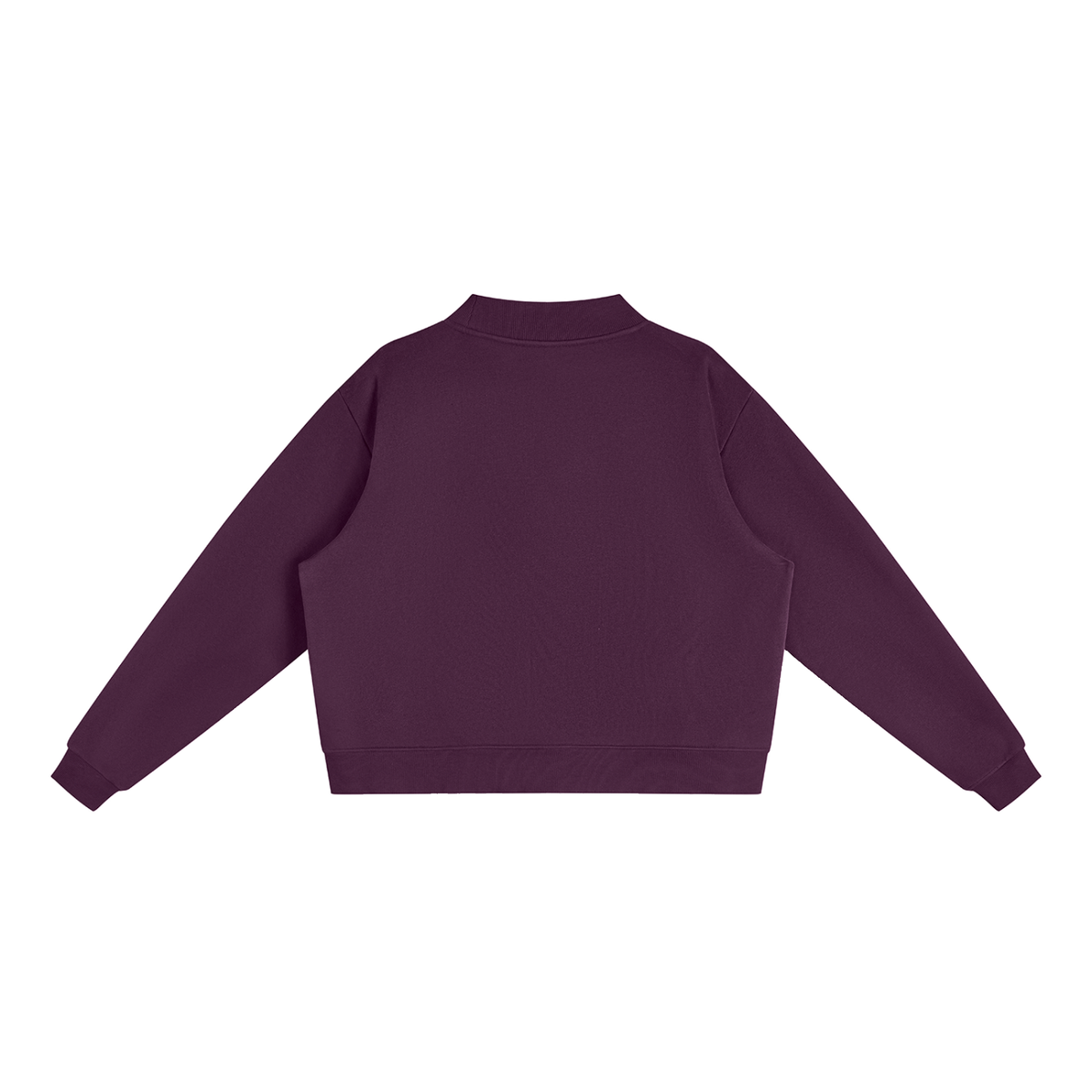 HE1=1EAVEN Embroidered Essential Fleece Mock-Neck Crew Sweatshirt