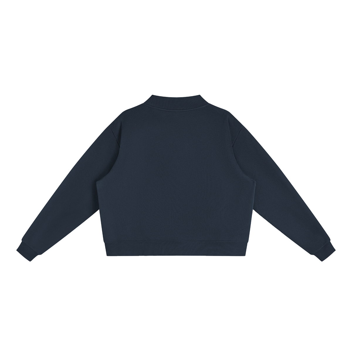 HE1=1EAVEN Embroidered Essential Fleece Mock-Neck Crew Sweatshirt