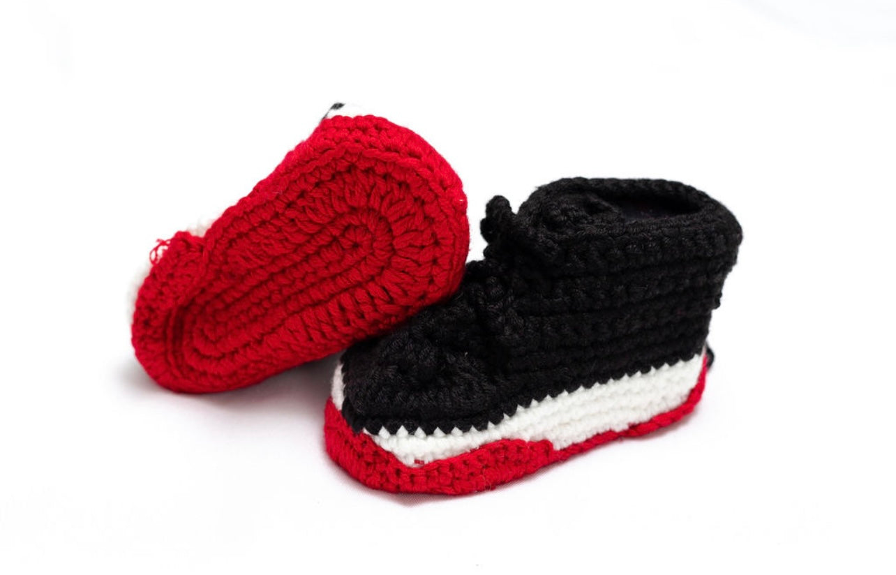 Crocheted baby Jordan Bred 11’s