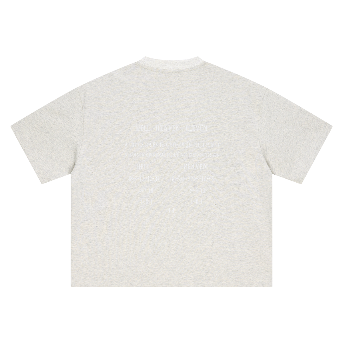 HE1=1EAVEN Alpha Numeric Reduction Embroidered Boxy Oversized T-Shirt