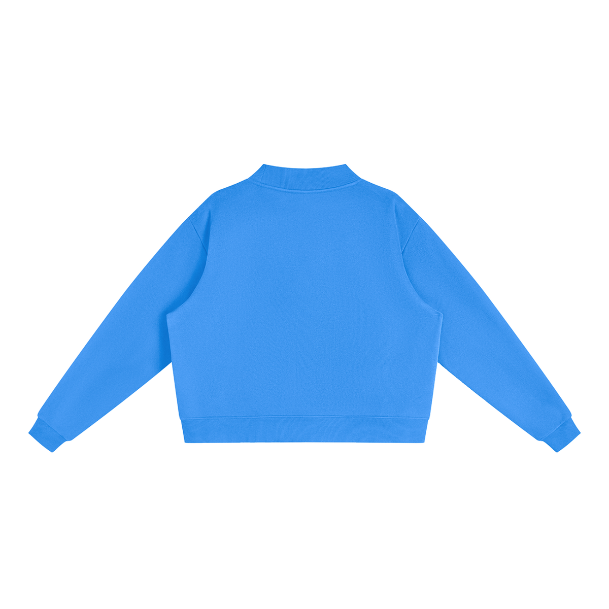 HE1=1EAVEN Embroidered Essential Fleece Mock-Neck Crew Sweatshirt