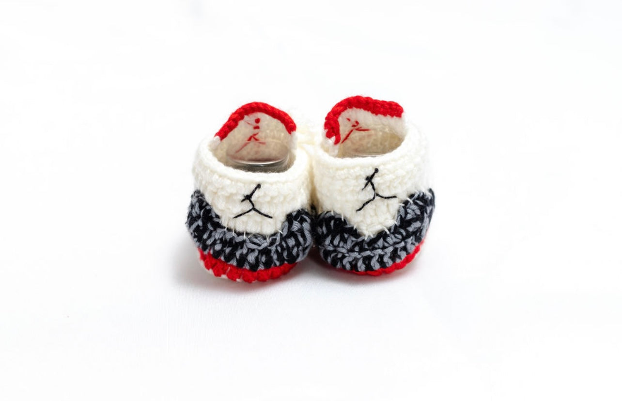 Crocheted baby Jordan Fire Red 3’s