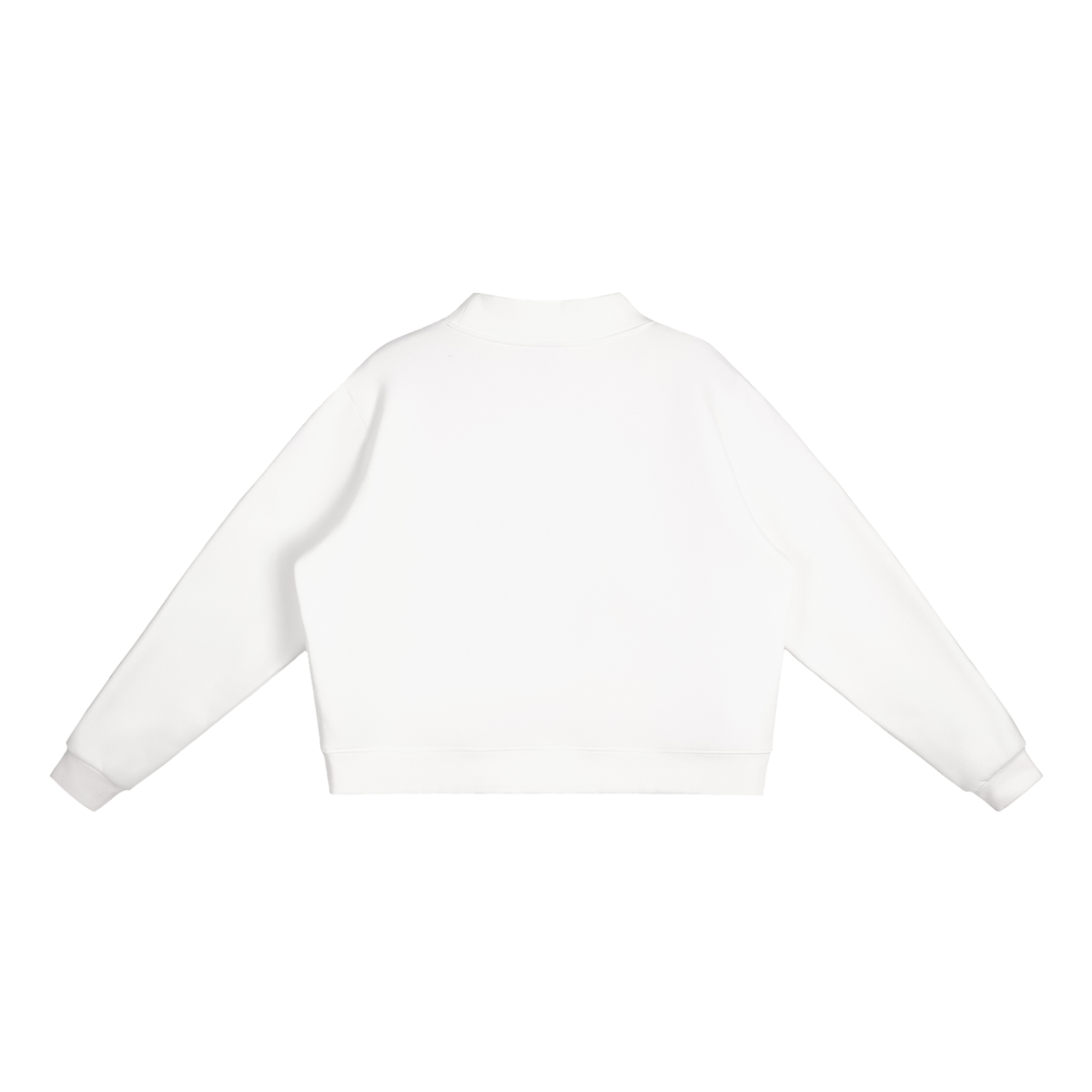 HE1=1EAVEN Embroidered Essential Fleece Mock-Neck Crew Sweatshirt