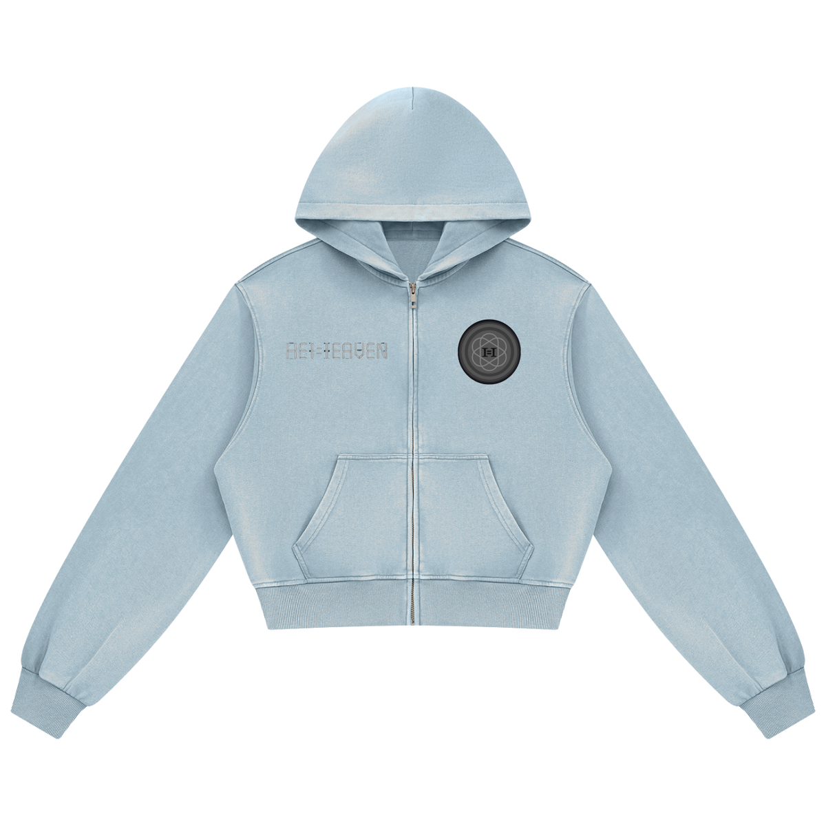 HE1=1EAVEN DTG Women's Mineral Wash Full Zip Hoodie