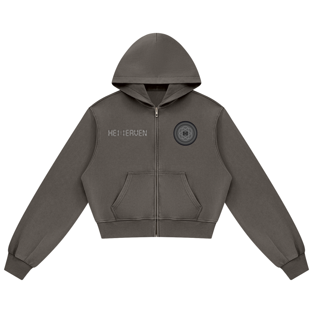 HE1=1EAVEN DTG Women's Mineral Wash Full Zip Hoodie