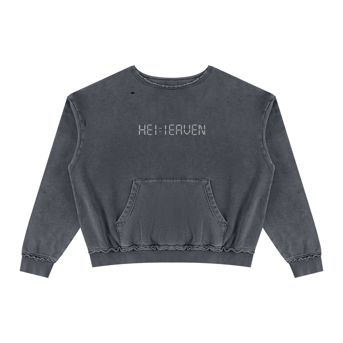 HE1=1EAVEN Unisex Raw Edge Crewneck Sweatshirt