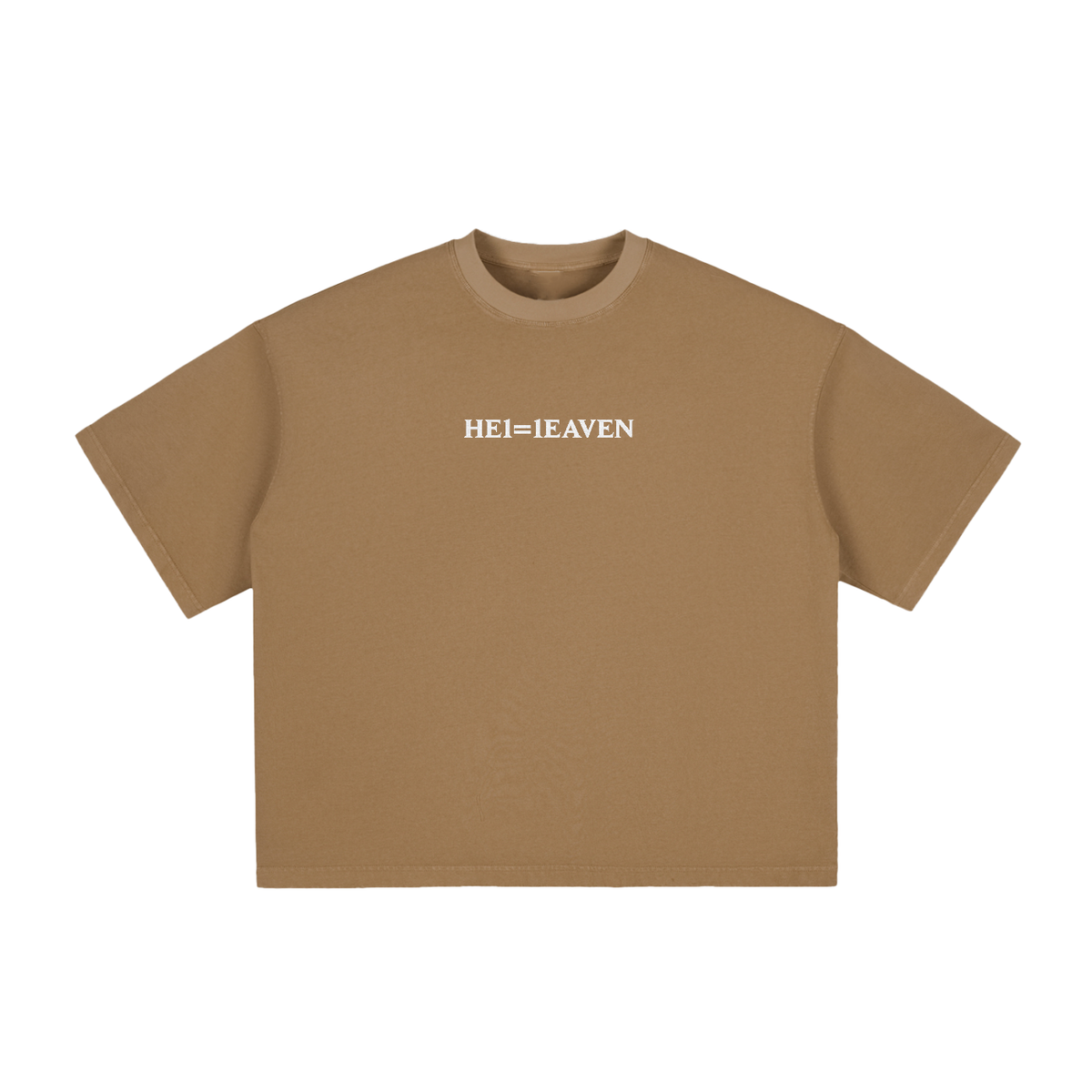 HE1=1EAVEN Alpha Numeric Reduction Embroidered Vintage Washed Boxy T-Shirt