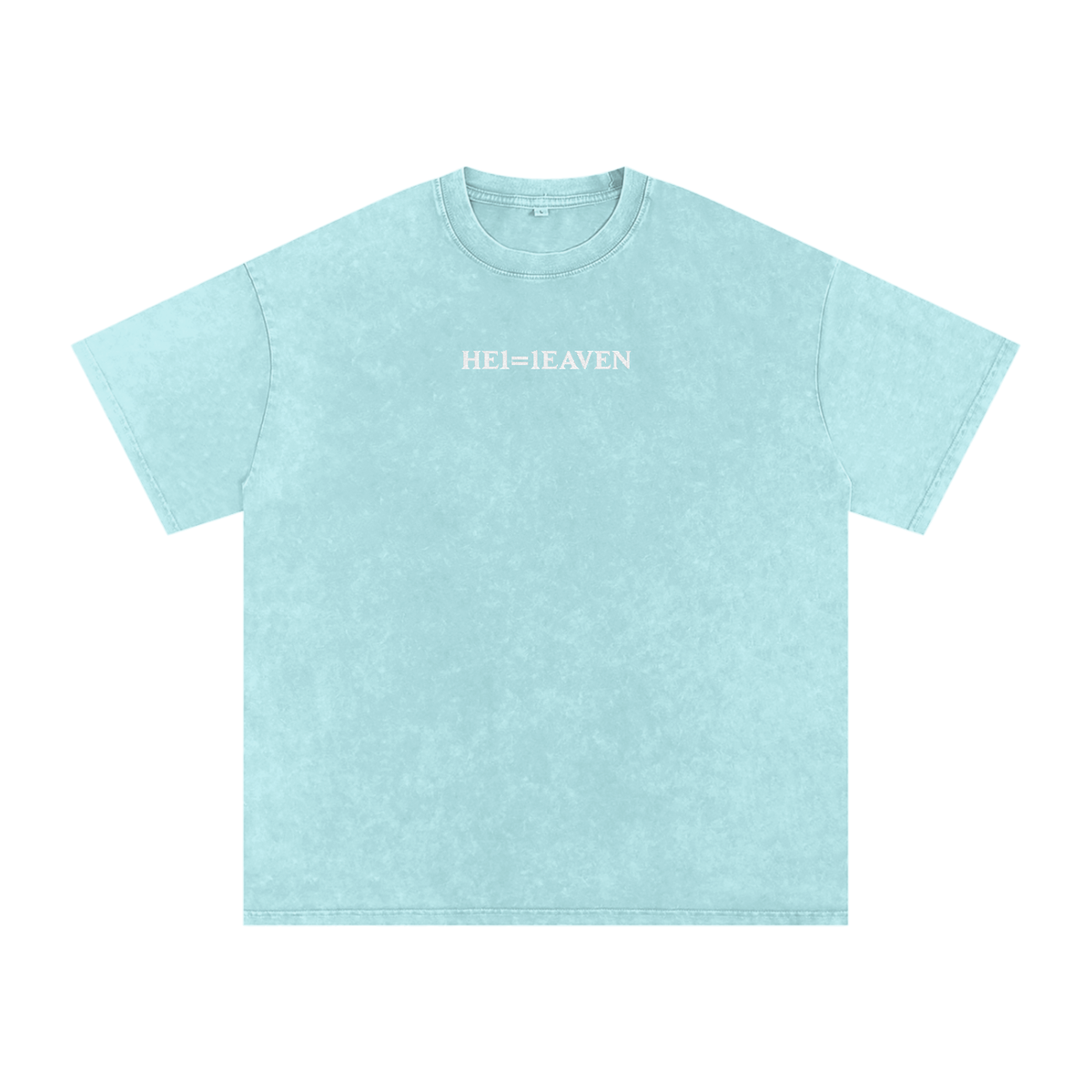 HE1=1EAVEN Embroidered Snow Washed Oversized Cotton T-Shirt